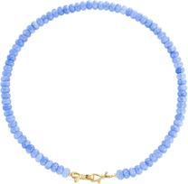 Rainbow Colorful Gemstone Beaded Choker Necklace for Women Girls 14K Gold Birthstone Beads Chokers necklaces 40cm/15.7inches akvamarinas