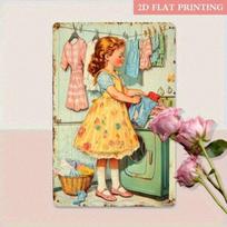 Metal Wall Art Vintage Laundry Room Decor for Kitchen 20*30cm