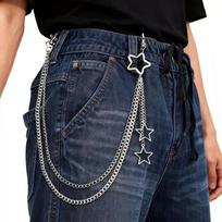 Punk Cross Skull Sword Pendant Pants Chain for Women Men Fashion Peresonality Multilayer Chain Silver Color Jeans Chain Jewelry