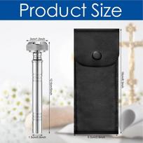 Pocket Holy Water Sprinkler With Leather Case, Religious Pocket Aspergillum Tool Holy Water Pot with Storage Bag