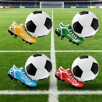 4 Piece Football Balloon Set 3D Football Balloon Cleats Sneakers Party Decoration Reusable Foil Mylar 4pcs black