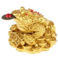 1Pc Tabletop Ornaments Feng Shui Toad Money Resin Fortune Wealth Chinese Golden Frog Coin Home Office Decoration Lucky Gifts auksas