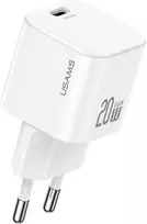 Laidinis įkroviklis USAMS JO Series CC260 20W USB-C + 1m USB-C/USB-C Cable baltos spalvos