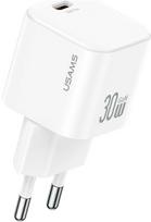 Wall Charger USAMS JO Series CC262 30W USB-C + 1m USB-C/USB-C Baltas