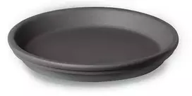 POLNIX Lėkštelė vazonui GLAZED, apvali, grafitinė, 30 x 3(A) cm