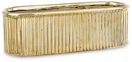 Art-Pol Keraminis vazonas, ovalus, auksinis, 28,5x9,5 x 9,5(A) cm
