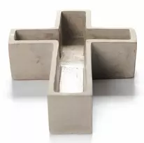 Pot&Deco Keraminis vazonas CHARLY, kryžiaus form., pilkas, 40x28 x 6(A) cm