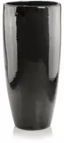POLNIX Keraminis vazonas GLAZED, apvalus, grafitinis, 31 x 70(A) cm
