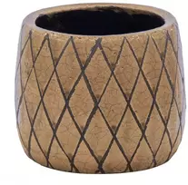 Mega Keraminis vazonas Shine Wyber, apvalus, rudas, 14,5 x 11(A) cm