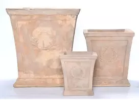 Pot&Deco Keraminis vazonas ISIS, kvadratinis, rudas, 19 x 21(A) cm