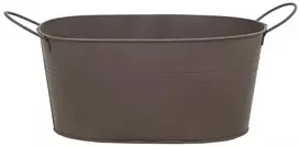 Mega Metalinis vazonas Bob, ovalus, rudas, 23,5x15 x 11(A) cm