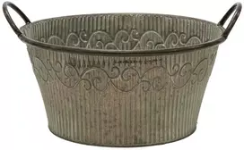 Mega Metalinis vazonas Folks Curl, apvalus, žalias, 24 x 12,5(A) cm