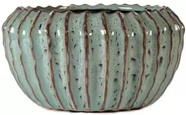 Pot&Deco Keraminis vazonas NOLANA, apvalus, žalias, 21,5 x 11,5(A) cm