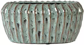 Pot&Deco Keraminis vazonas NOLANA, ovalus, žalias, 25,5x15,5 x 12(A) cm
