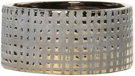 Pot&Deco Keraminis vazonas FARA, apvalus, auksinis/pilkas, 18 x 9(A) cm