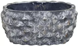 Mega Keraminis vazonas Gizeh, ovalus, sidabrinis, 27x15 x 13(A) cm