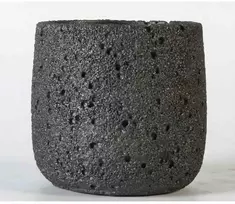 Pot&Deco Keraminis vazonas ISODON, apvalus, juodas, 14 x 12,5(A) cm