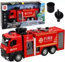 Lean Toys Žaislinis gaisrinis automobilis su vandens purškimo funkcija ir šviesos bei garso efektais, 35,5 × 15 × 9,5 cm