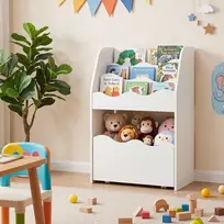Promotions Vaikiška knygų lentyna ir žaislų laikymo organizatorius 49,5x30x76 cm balta