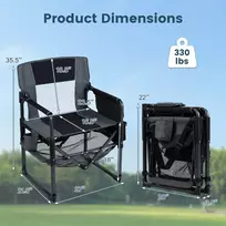 Lauko baldų komplektas Promotions Kempingo kėdė 68,5x55x90 cm juoda/pilka