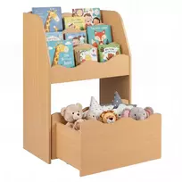 Promotions Vaikiška knygų lentyna ir žaislų laikymo organizatorius 49,5x30x76 cm natūrali/balta
