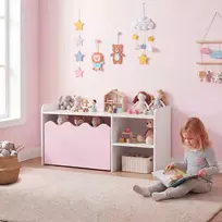 Promotions Vaikiška knygų lentyna ir žaislų laikymo organizatorius 89x41x46 cm rožinė/balta