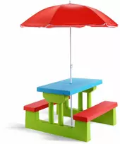 Promotions Vaikiškas sulankstomas pikniko stalas su suolu ir skėčiu, žalias