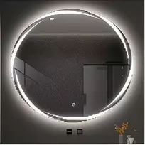 Promotions Vonios kambario veidrodis su LED apšvietimu Ø50 cm sidabrinis