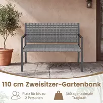 Lauko baldų komplektas Promotions Sodo suoliukas 2 asmenims 110x55x84 cm pilkas