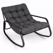 Promotions Lauko supamas poilsio krėslas 120x91x78 cm juodas/tamsiai pilkas
