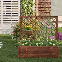 Promotions Pakelta lysvė su groteliniu treliu 98x34x104 cm natūrali