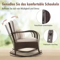 Lauko baldų komplektas Promotions Sodo baldų komplektas, 3 dalių, 2 supamos kėdės ir stalas, rudos spalvos