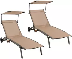 Promotions Lauko gultai 2 vnt. 165-191x61x40-96 cm rudos spalvos