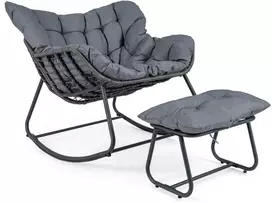 Promotions Kiaušinio formos supama kėdė su pakoja 72x74 cm pilka