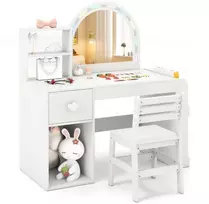 Promotions Vaikiškas tualetinis staliukas su kėdute 86x39,5x92 cm baltas
