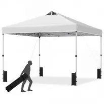 Promotions Iškylančio stiliaus palapinė su stogu 300x300x250-270 cm balta