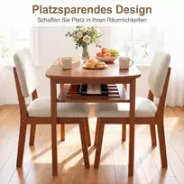 Promotions Valgomojo stalo komplektas, 3 dalių, skirtas 2 asmenims, 80x53,3x73,7 cm, smėlio/vyšnių spalvos