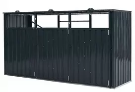 Promotions Šiukšlių dėžių sandėliukas 3 dėžėms 239x80x124,5 cm tamsiai pilkas
