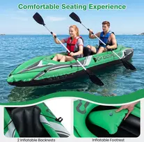 Promotions Pripučiamas baidarė 2 vnt. 350x76x46 cm žalia/juoda
