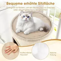 Promotions Kačių namelis su sizalio įbrėžimo kilimėliu 36x36x70 cm, smėlio spalvos