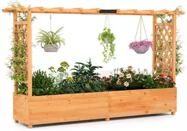Promotions Pakelta lysvė su šonine tvorele ir kabamu stogu 110x44x182 cm oranžinė