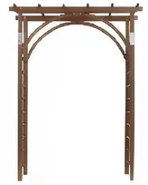 Promotions Sodo arkos grotelių tvora 160x61x216 cm tamsiai ruda