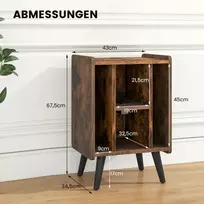 Promotions Stovas patefonui su vinilo įrašų laikymu 43x34,5x67,5 cm kavos spalvos
