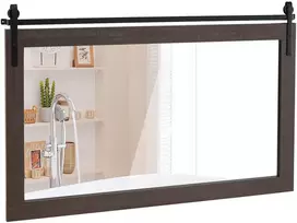 Promotions Vonios sieninis veidrodis su riešuto medžio rėmu