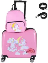 Kelioninis Promotions Vaikiškų lagaminų rinkinys 2 vnt. 47 cm lagaminas ir 28 cm kuprinė rožinė