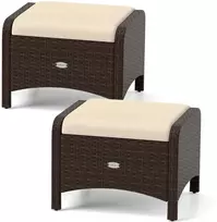 Promotions Lauko pufų taburetės 2 vnt. 46x54x39,5 cm rudos spalvos