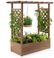 Promotions Pakelta lysvė su tinklu ir kabamu stogu 110x44x113,5 cm natūrali