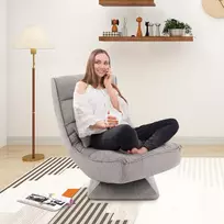 Sofa Promotions Reguliuojamas grindinis krėslas su pasukama baze 71-100x63x83-92 cm pilkas