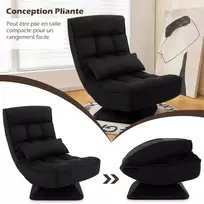 Sofa Promotions Reguliuojamas grindų krėslas su pasukama baze 71-100x63x83-92 cm juodas