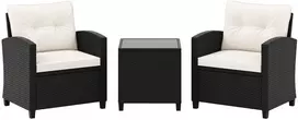 Promotions Lauko baldų komplektas 3 vnt. 65x66x76 cm kėdės 51x51x52 cm stalas smėlio spalvos